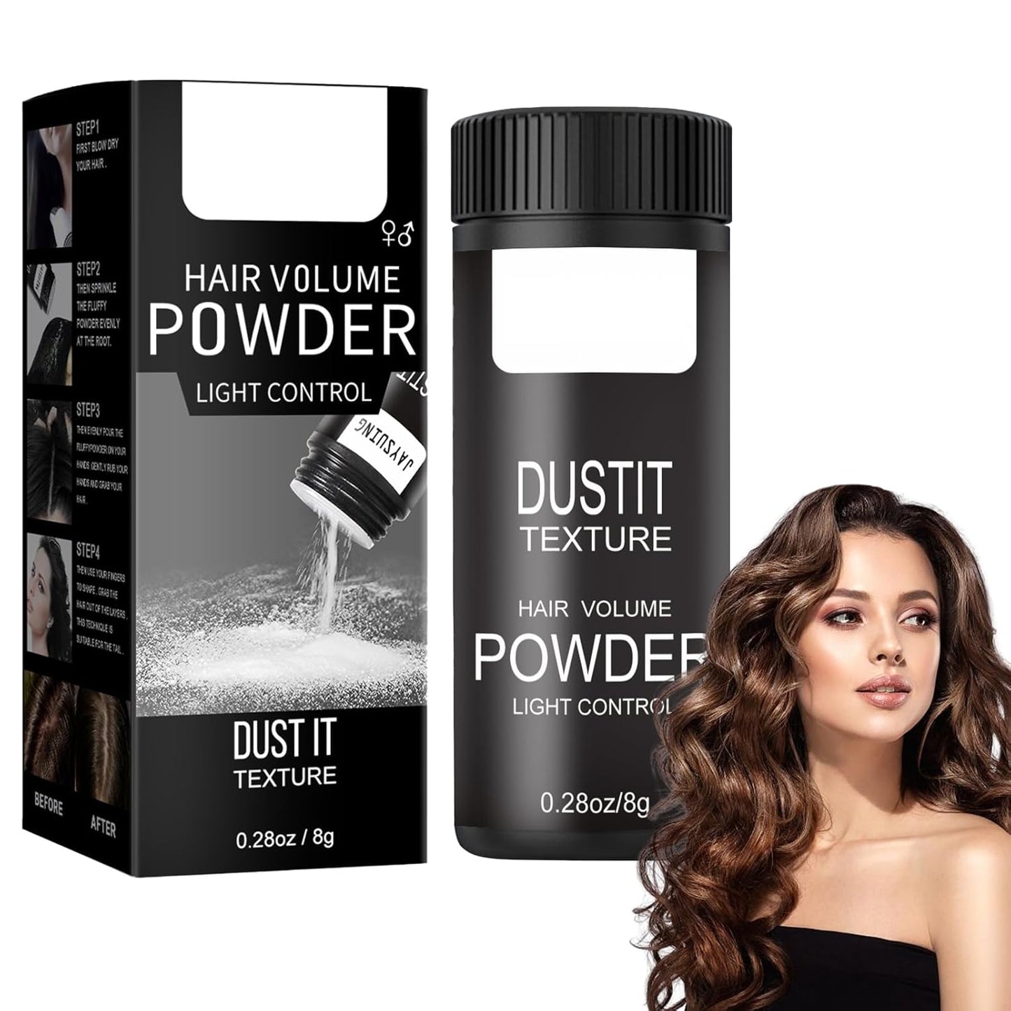 Hair Powder, Hair Fluffy Powder, Hair Volumising Powder, Hair Styling Powder, Volume Fluffy Hair Powder, Mattifying Hair Powder, Keep Hair Soft and Fluffy All Day Long(8G)