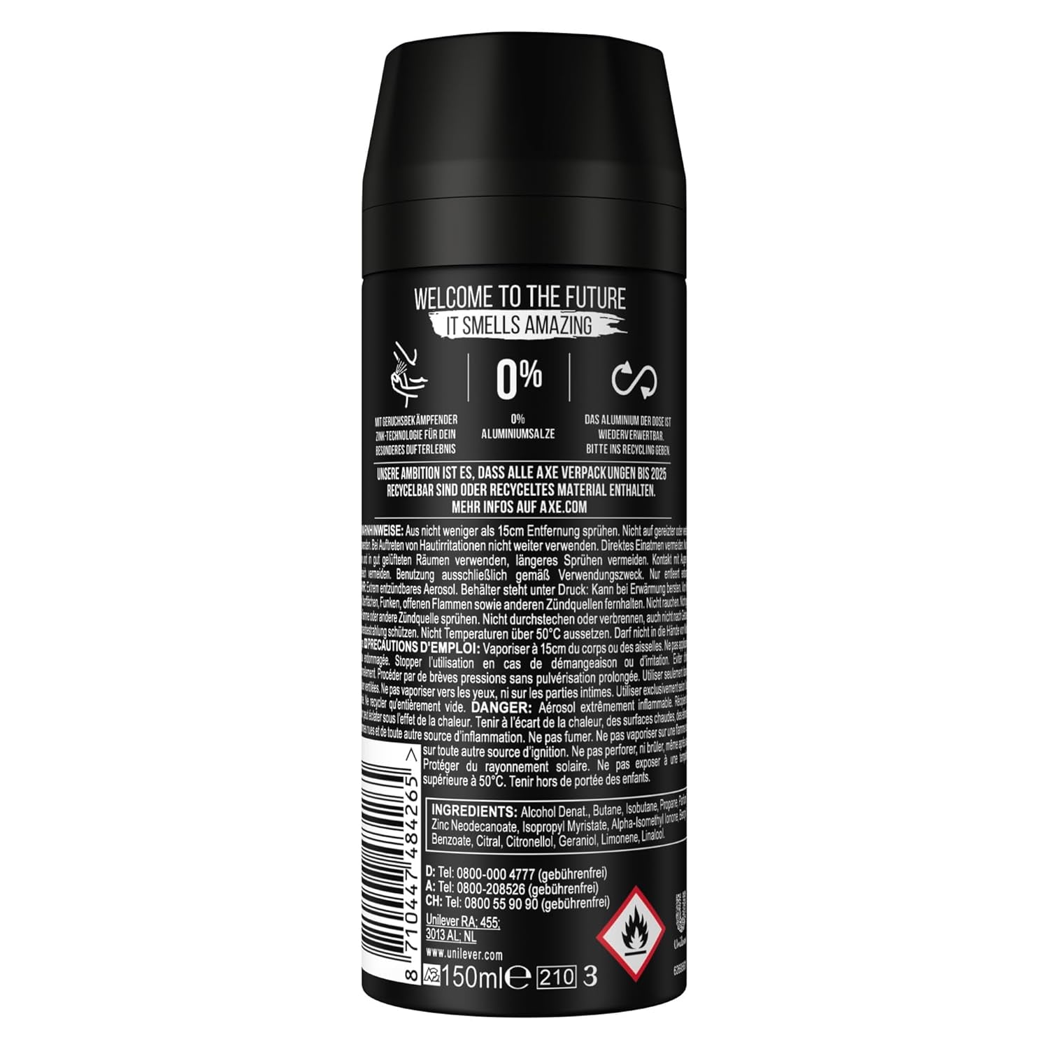 Axe Bodyspray Black Deo Ohne Aluminium Sorgt 48 Stunden Lang Für Effektiven Schutz Vor Körpergeruch 150 Ml