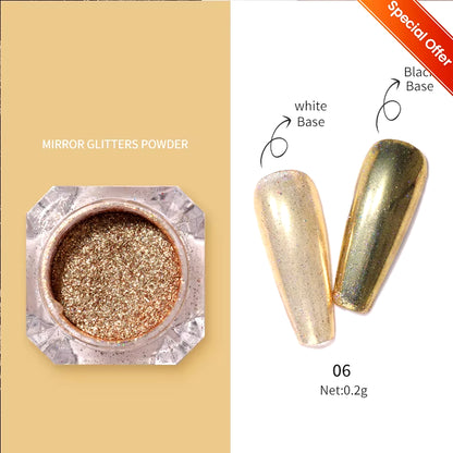 Aurora Pearl White Nails Glitter Dust Chrome Moonlight White Rubbing on Powder Shell Mirror Pigment Nail Art Supplies Decoration