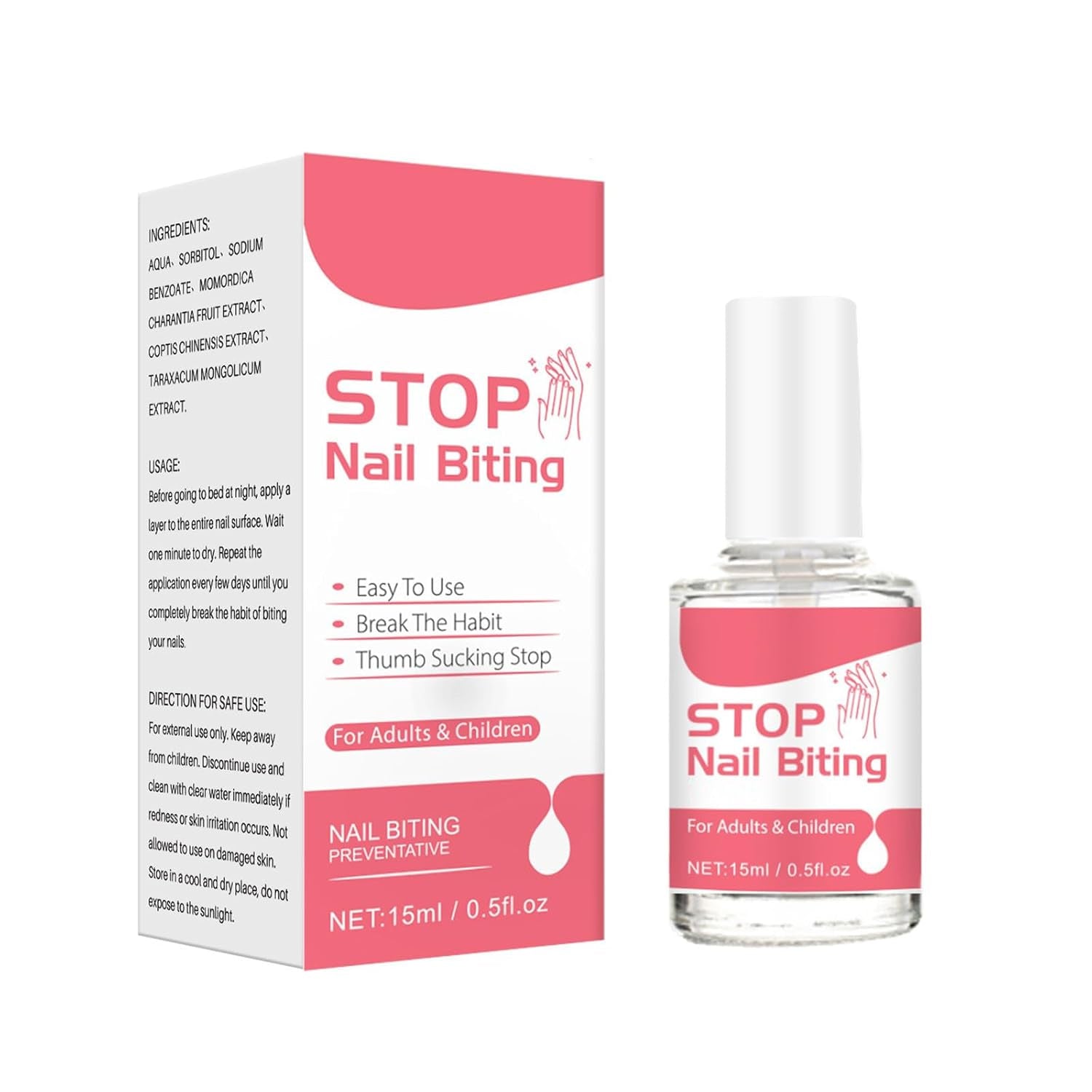 Stop Nägelkauen Nagellack - Daumenlutschen Stop Nails Polish - anti Nagelkauen,No Bite Nagellack Für Erwachsene Und Kinder,Gegen Fingernägel Beißen - Schnelle Und Einfache Anwendung (1PCS, One Size)