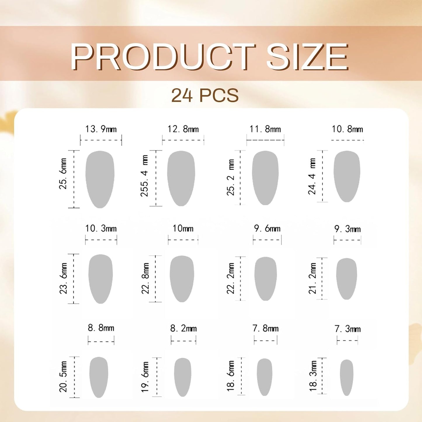 24 Stücke Schwarze Press on Nails Mittel Almond Gotische Falsche Nägel Schwarz Ombre Akryl Glänzend Klebe-Auf Stiletto Künstliche