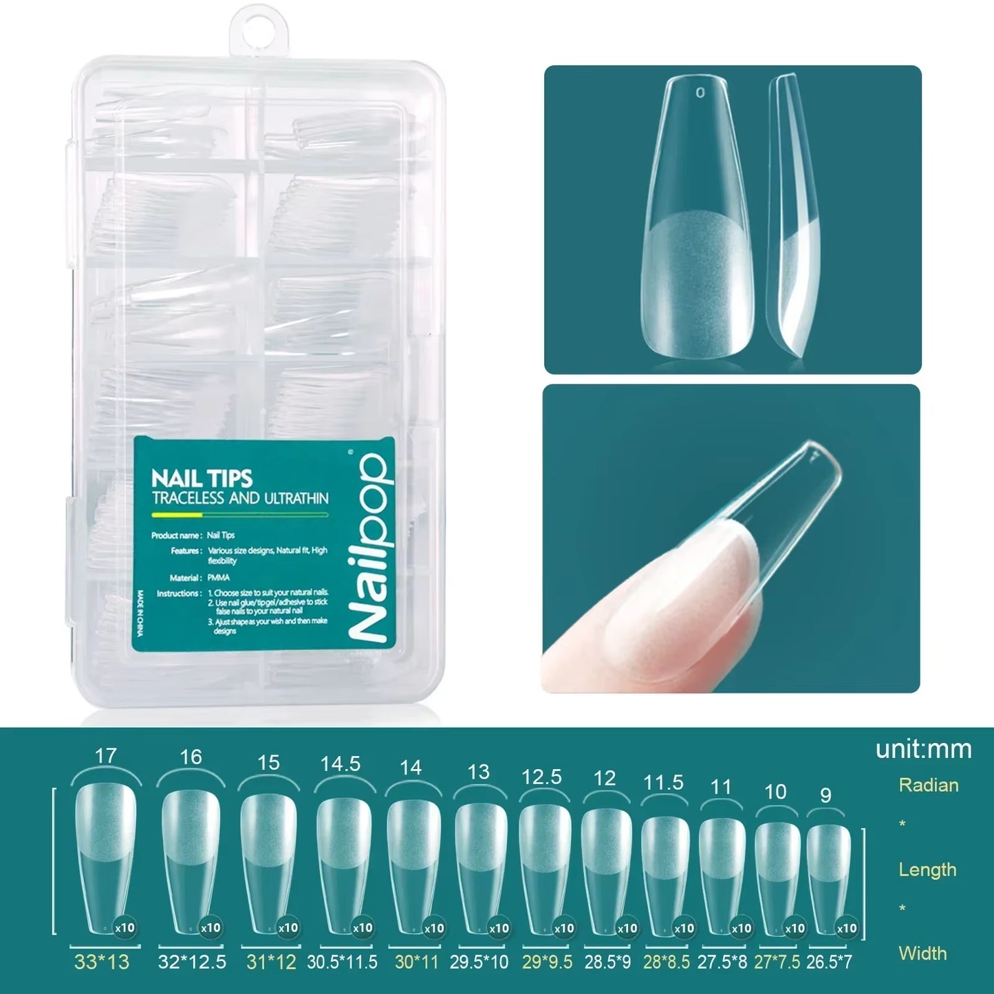 120Pcs/Box Gel X Nail Tips Medium Short Shape Almond/Square/Soft Gel Nail Tips False Nails Soak off Easy Nail Extensions