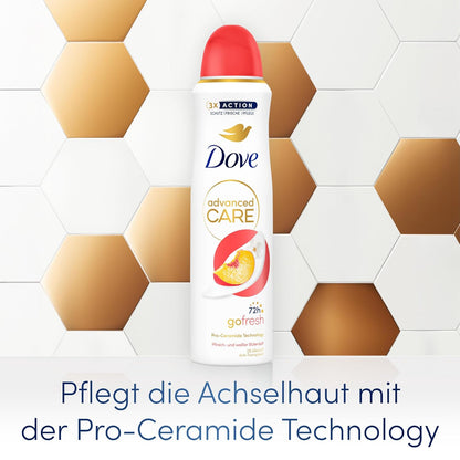 Dove Advanced Care anti Transpirant Deo-Spray Go Fresh Pfirsich- Und Weißer Blütenduft Mit Skin Hydration Technology 150 Ml