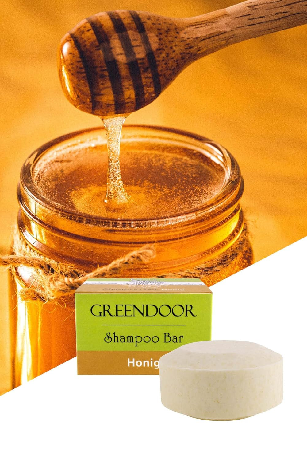 GREENDOOR Bio Shampoo Bar SPARSET HARMONY Honig & Rose 2 X 75G, Festes Haarshampoo Natürlich Ohne Sulfate, Naturkosmetik Mit Aloe Vera, Natur Haar-Pflege Haare