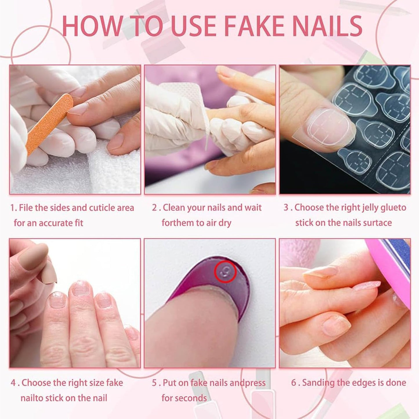 24Pcs Square Press on Nails Medium Fake Nails with Glossy Full Cover False Nails and Wine Red Broken Glass Pattern Acrylic Nails Square Glue on Nails