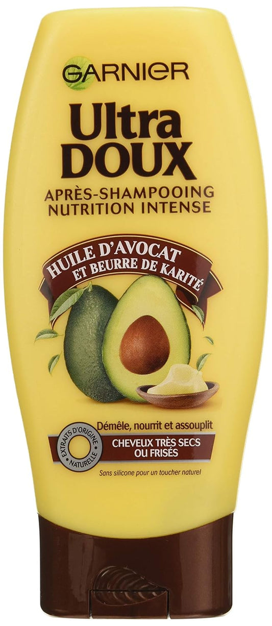Garnier – Ultra Doux after Shampoo Für Sehr Trockenes / Frisiertes Haar, Avokatöl / Sheabutter, 250 Ml, 3 Stück