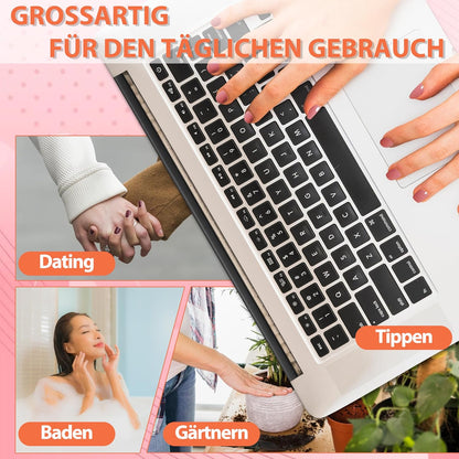 French Press on Nails, 24 Stück Rot Quadratische Nägel Zum Aufkleben Kurz, Full Cover Nageltip Tips Für Gelnägel, Künstliche Nägel, Fingernägel Fake Nails Für Frauen ＆ Mädchen Nail Art (Red)