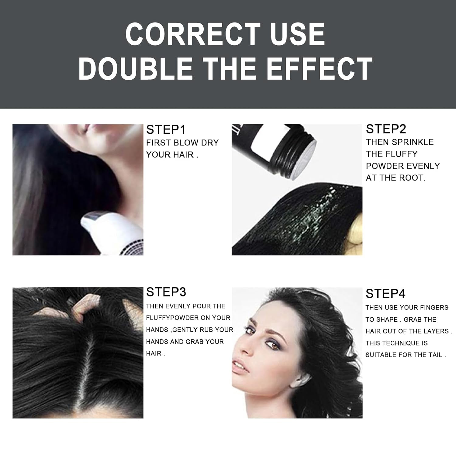 Hair Powder, Hair Fluffy Powder, Hair Volumising Powder, Hair Styling Powder, Volume Fluffy Hair Powder, Mattifying Hair Powder, Keep Hair Soft and Fluffy All Day Long(8G)