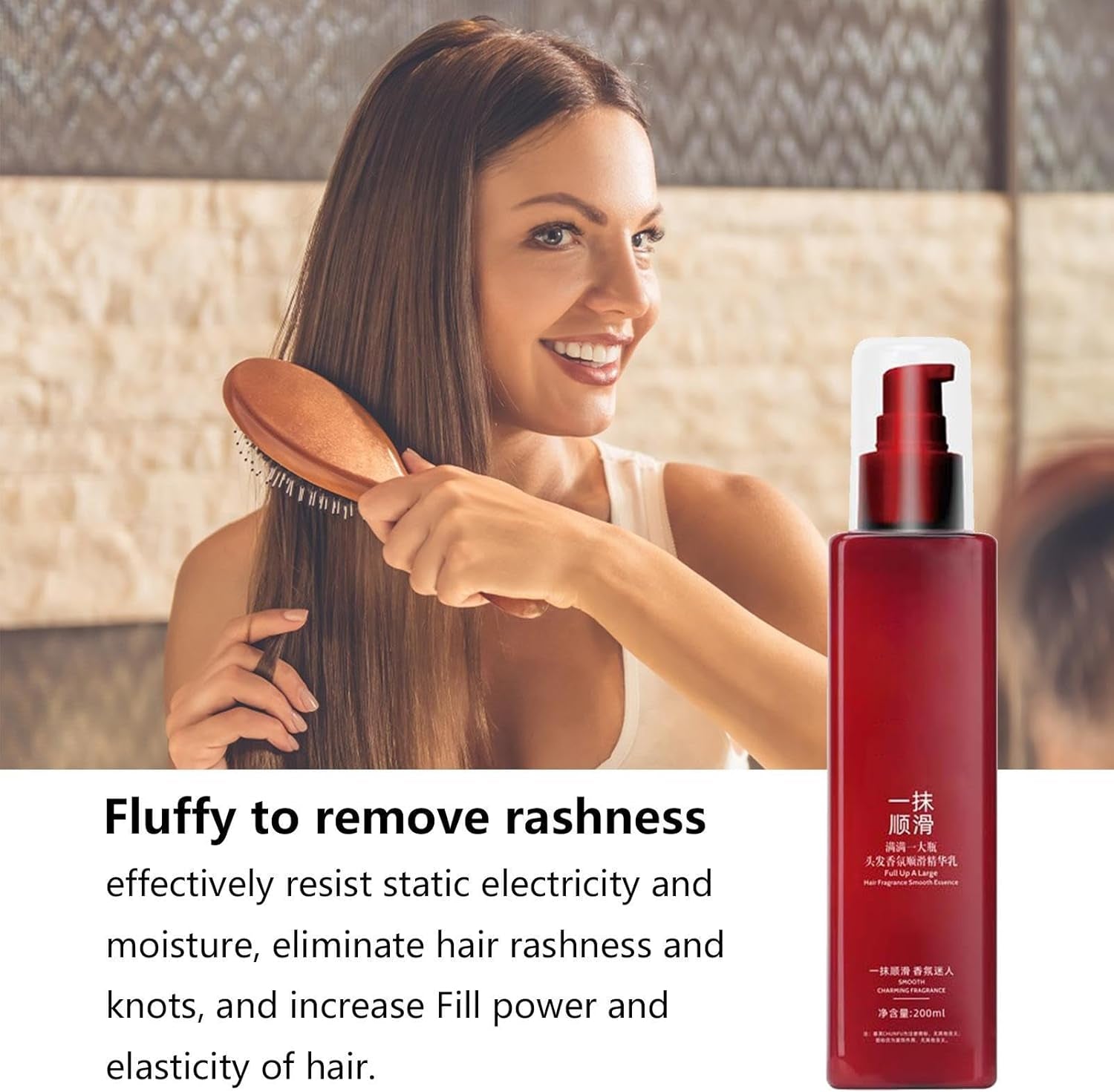 Anti-Frizz-Haarseren - Natürlich Duftende Pflanzenextrakte Haarreparaturseren - 200 Ml Haarreparaturseren Mit Praller Feuchtigkeitsessenz, Nährender Haaressenz, Frizz-Control-Haarpflege