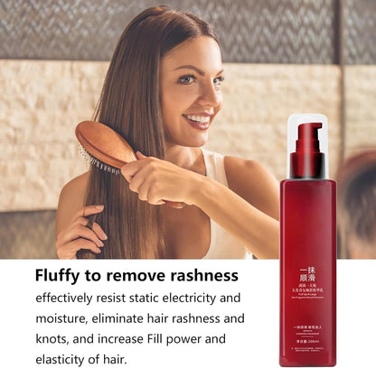 Anti-Frizz-Haarseren - Natürlich Duftende Pflanzenextrakte Haarreparaturseren - 200 Ml Haarreparaturseren Mit Praller Feuchtigkeitsessenz, Nährender Haaressenz, Frizz-Control-Haarpflege
