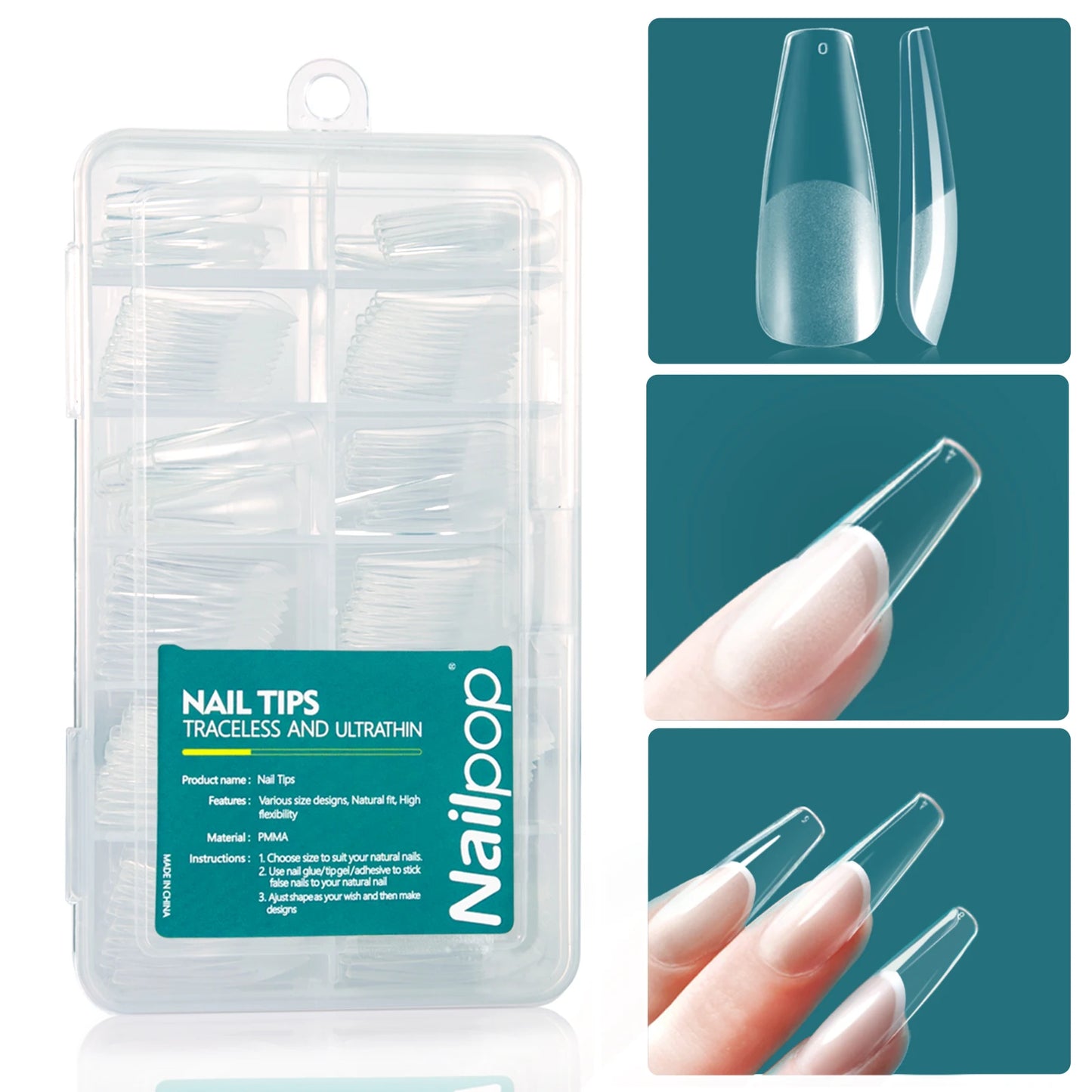 120Pcs/Box Gel X Nail Tips Medium Short Shape Almond/Square/Soft Gel Nail Tips False Nails Soak off Easy Nail Extensions
