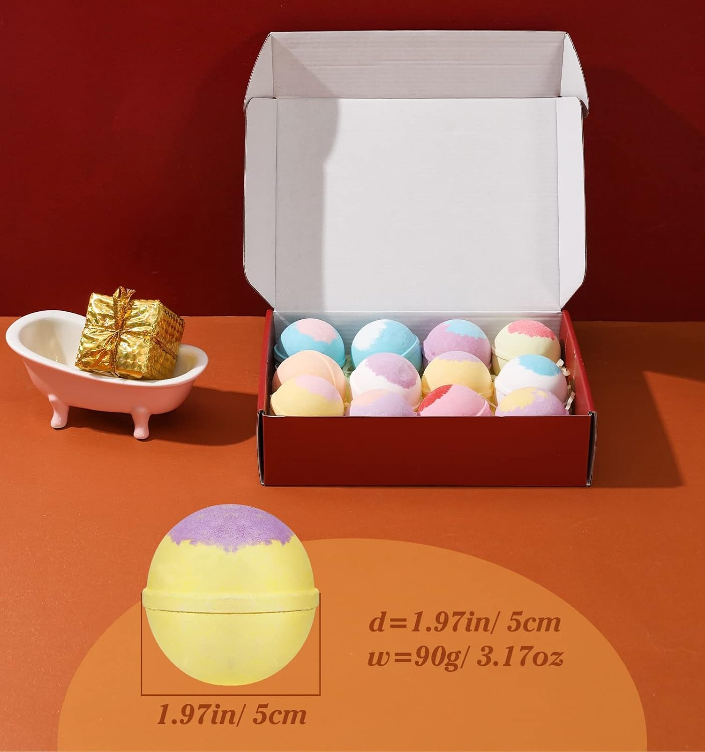 12 Pack Bath Bombs with Surprise Toys Inside, 2.6 Lbs Organic Bath Bombs for Kids, Bubble Bath Bomb Gift Set, Natural Handmade Fizzy Balls Kit Great Gift for Christmas