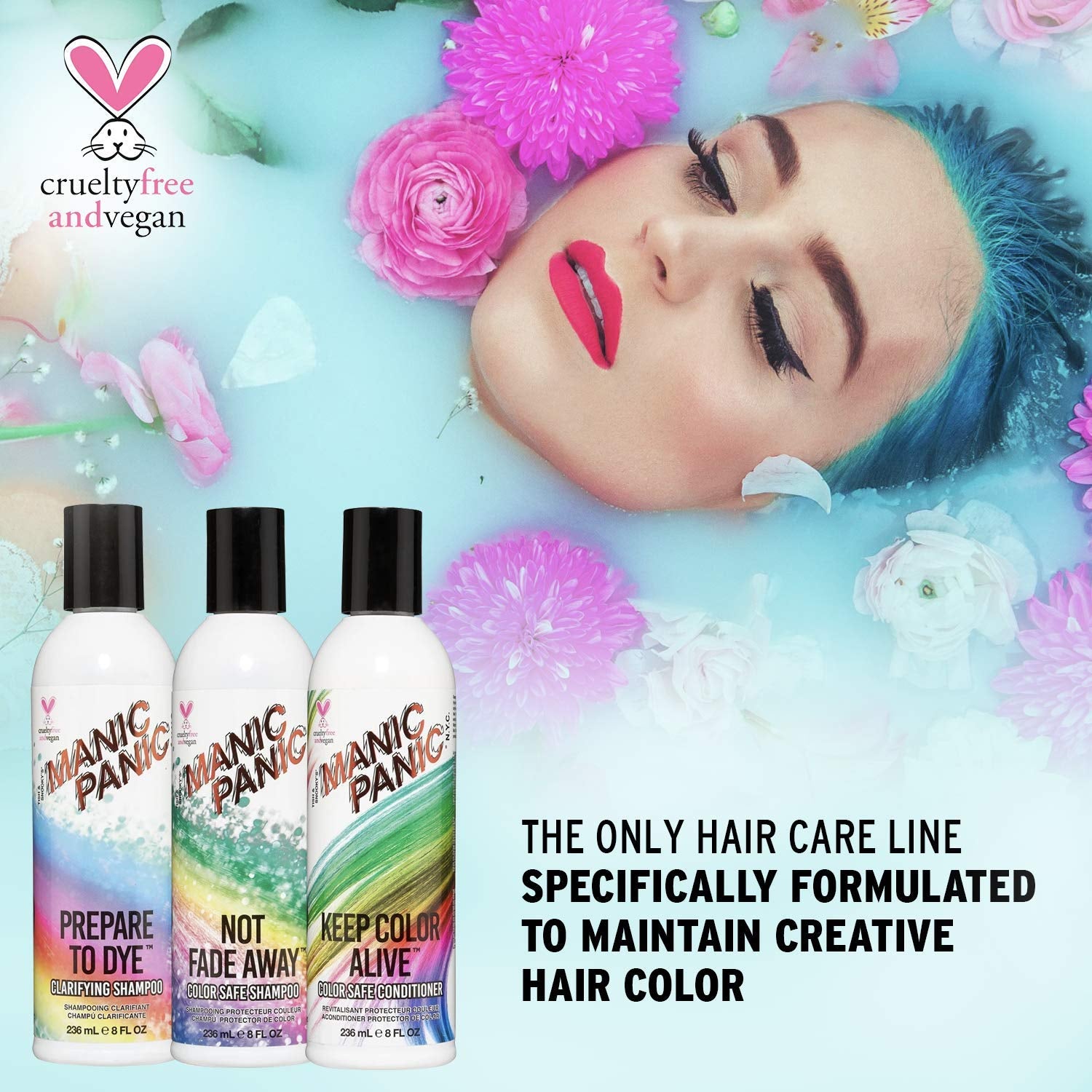 Manic Panic – Prepare to Dye Klärendes Shampoo, Vegan, Tierversuchsfrei, Vorwäsche Vor Dem Färben, Bereitet Das Haar Auf Die Farbe Vor, 236 Ml