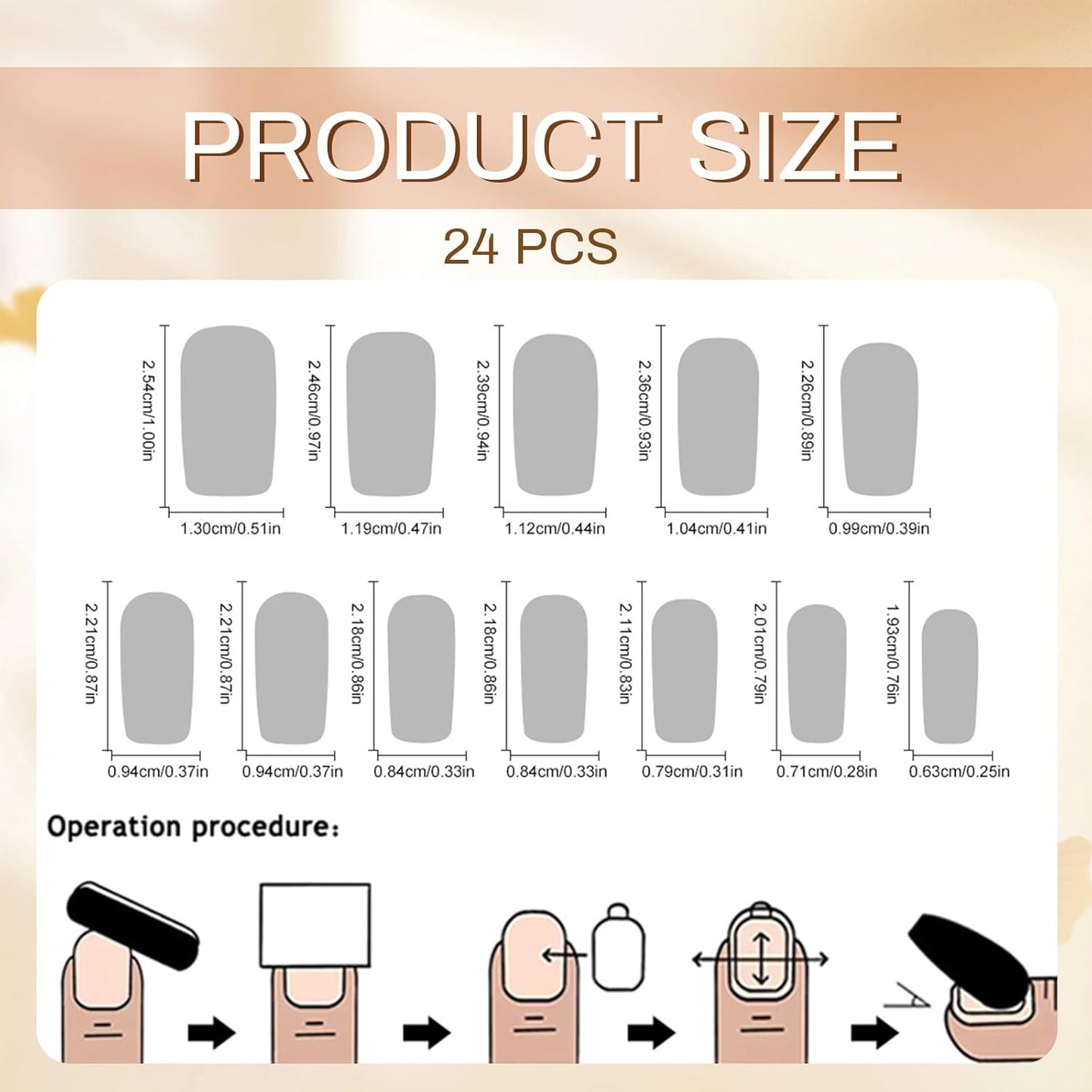 24 Stück Press on Nails Lang Quadrat False Nails Glänzend Leuchtend Rosa French Nails Acryl Nägel Squoval Kunstnägel Sommer Blume Stick on False Nails Mit Design