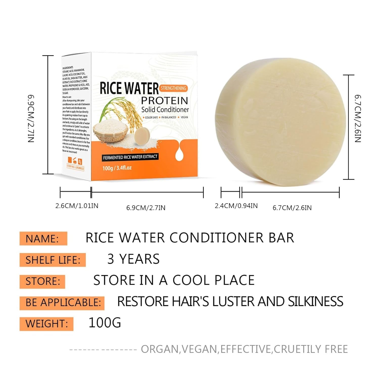 Reisshampoo Bar, Reiswasser Shampoo Bars, Rice Water for Hair Shampoo Bar, 2 in 1 Reiswasser-Shampoo- Und Conditioner-Riegel, Anti-Haarausfall Reis Shampoo Bar, Für Haarwachstum & Stärkung