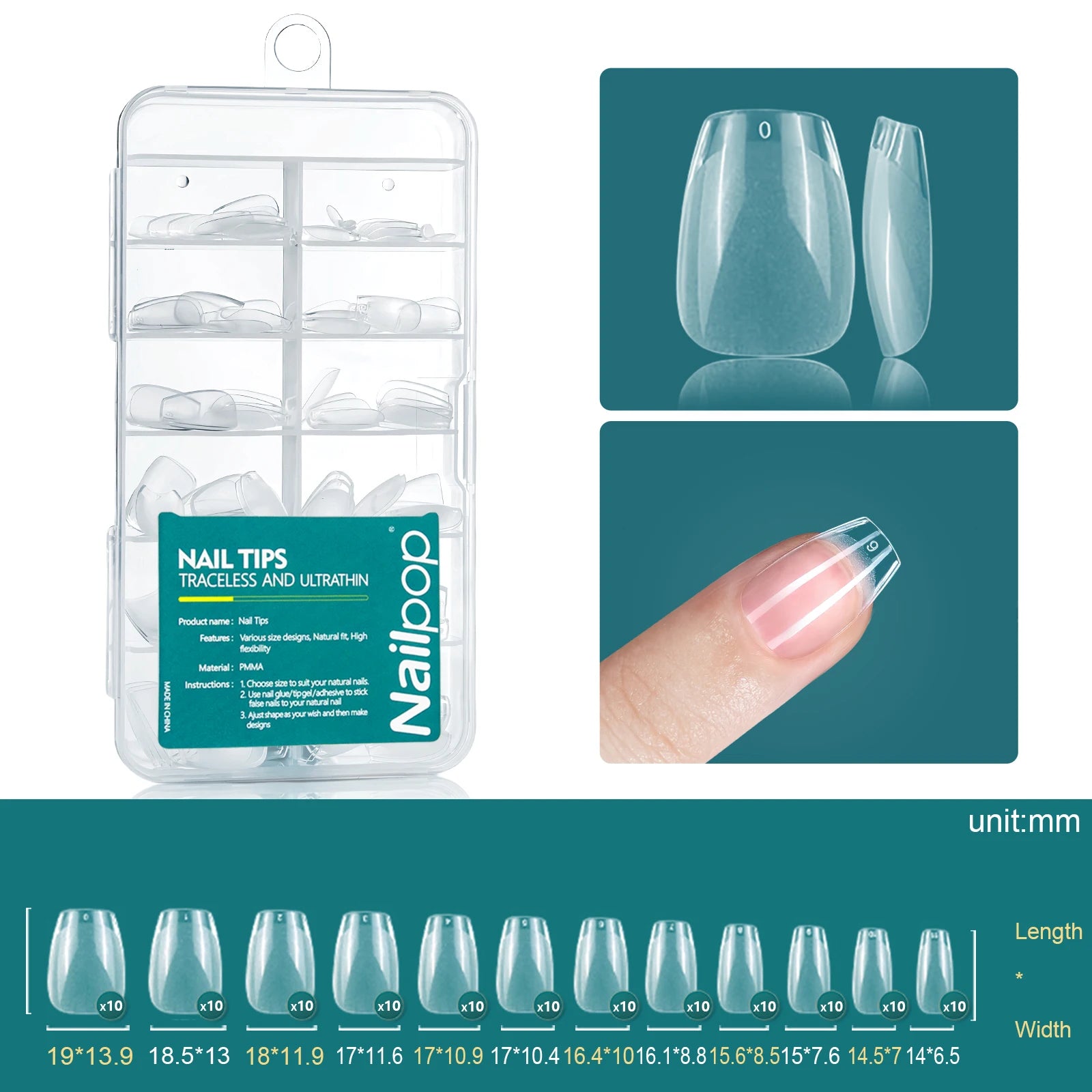 120Pcs/Box Gel X Nail Tips Medium Short Shape Almond/Square/Soft Gel Nail Tips False Nails Soak off Easy Nail Extensions