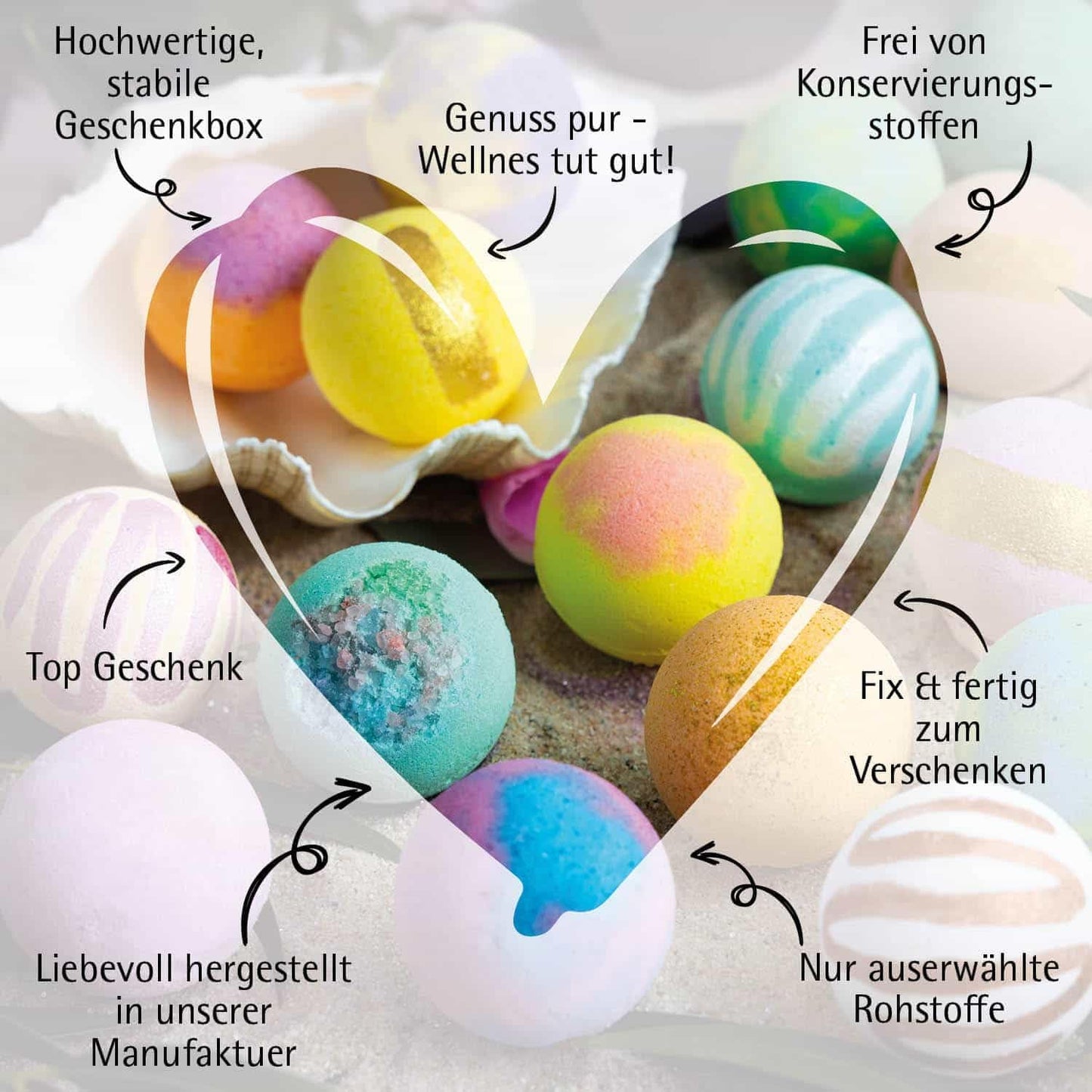 Hallingers Luxury Bath Bombs - Orange - 12Er Badebomben-Geschenk-Set Mit Zwölf Bathbombs (Set) - Geschenk Im Sommer & Als Perfektes Grillgeschenk | Glückwunsch Glückwünsche Neues Zuhause