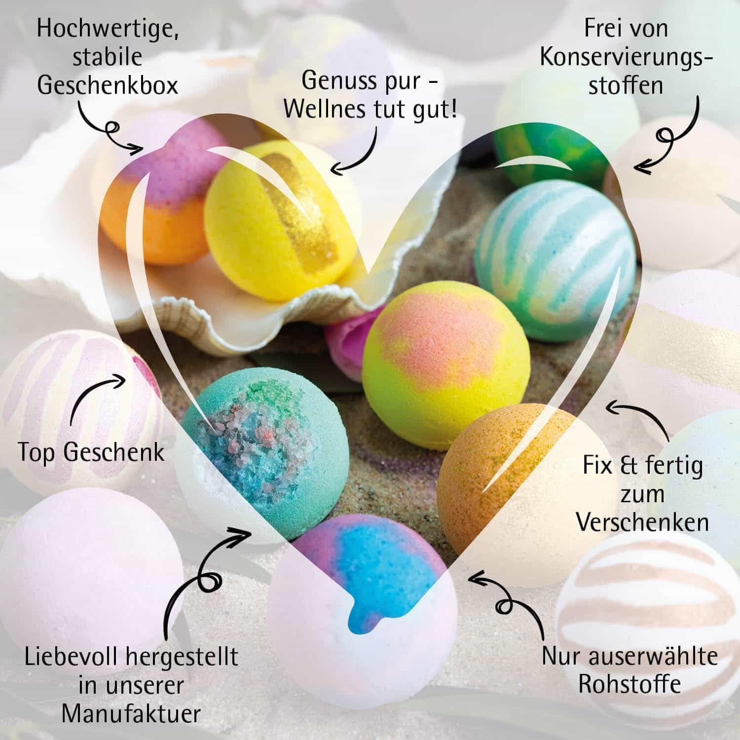 Hallingers Luxury Bath Bombs - Orange - 12Er Badebomben-Geschenk-Set Mit Zwölf Bathbombs (Set) - Geschenk Im Sommer & Als Perfektes Grillgeschenk | Glückwunsch Glückwünsche Neues Zuhause