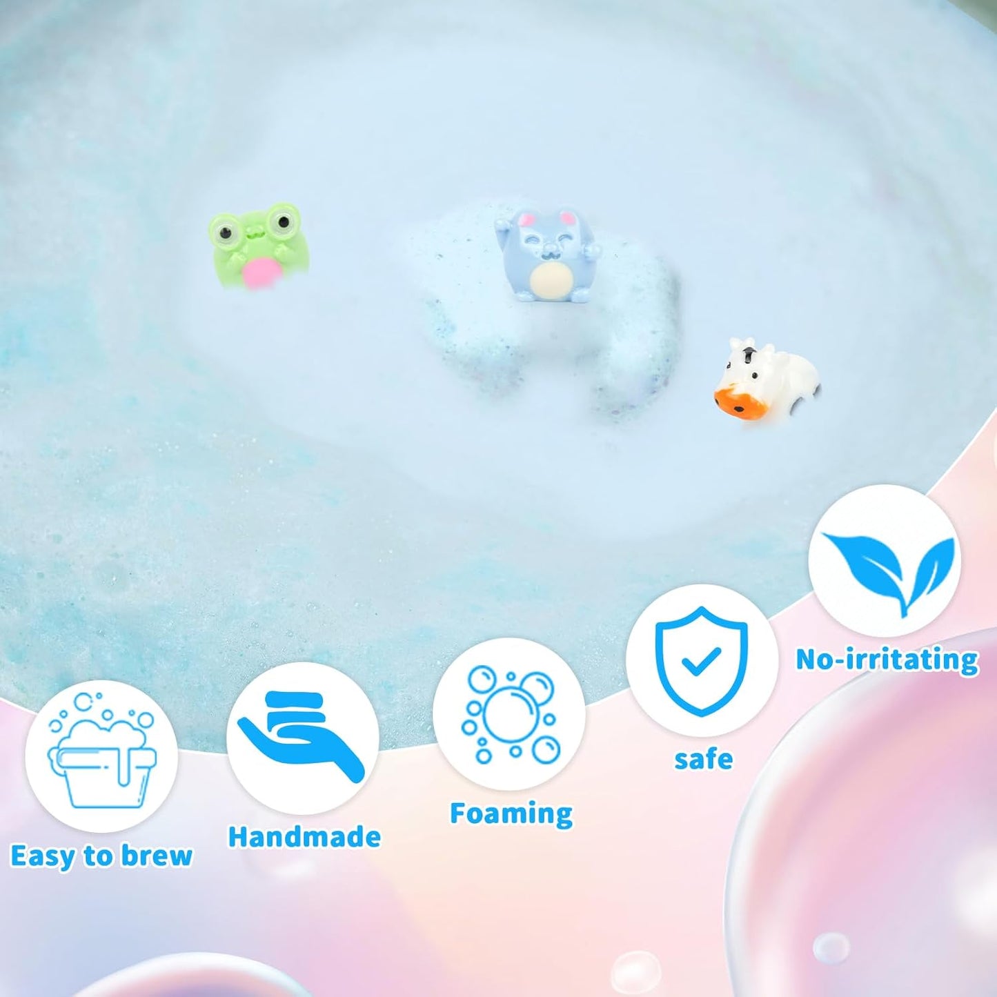 Kids Bath Bombs - 6 Pack with Toys Inside, Fun Frog & Cat Bath Bombs, Bubble Bath for Kids