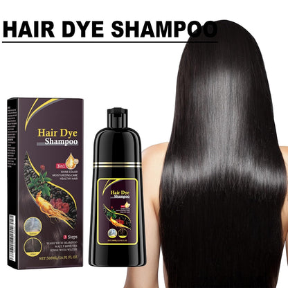 Haarfärbeshampoo, 500Ml Shampoo Für Gefärbtes Haar, Glättendes Shampoo, Hair Dye Shampoo 3-In-1, Reinigendes & Reparierendes Shampoo, Braun, Magic Hair Shampoo