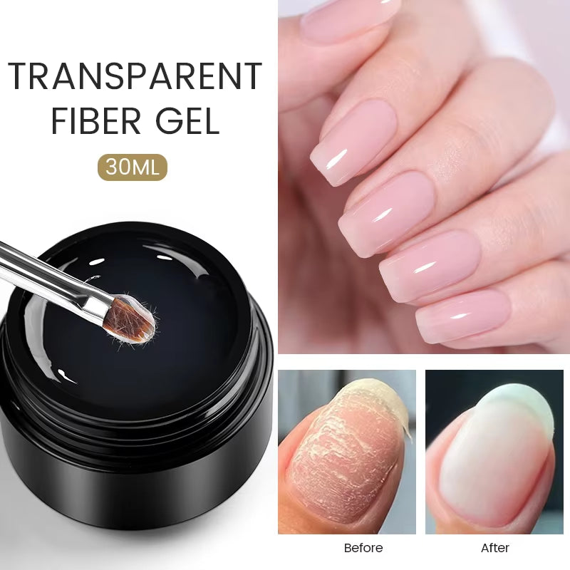 30Ml Glitter Pink Hard Jelly Nail Extension Gel Nail Polish Milky White Clear Color Soak off UV Construction Gel