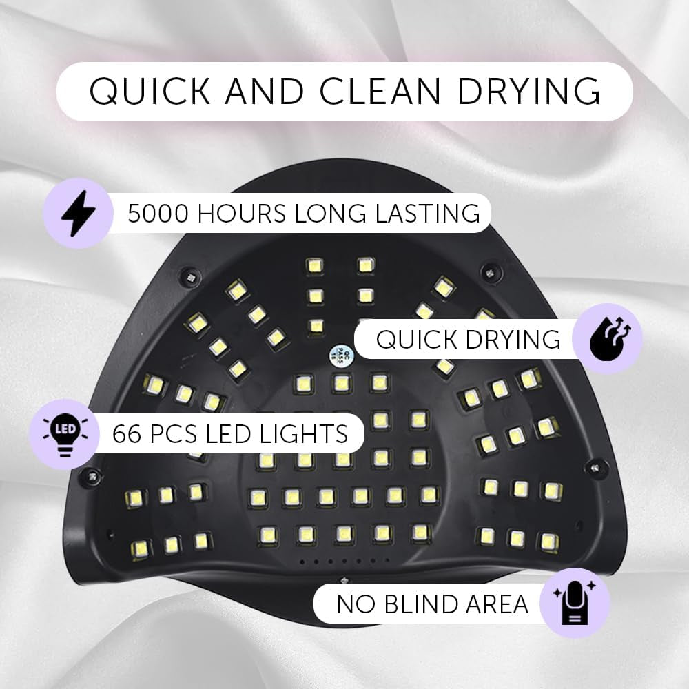 NEOMANN UV Lampe Für Gelnägel - 280 Watt & 66 Lampen, Professionelle LED Lampe Nägel,Schneller Nageltrockner, 4 Timer Einstellungen - LED Nagellampe, Nagellack UV Lampe