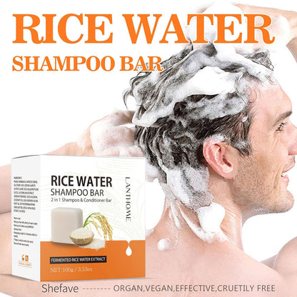 Reiswasser Shampoo- Und Conditioner 2-In-1 - Fester Shampoo Bar Für Trockenes Und Geschädigtes Haar, anti Spliss Frizz, Rice Water, 100G