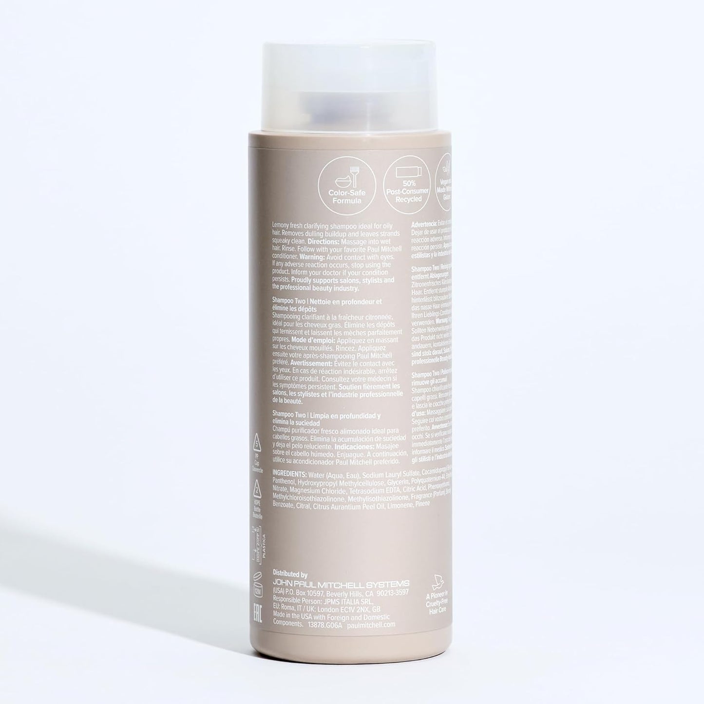 Paul Mitchell Shampoo Two - Clarifying Shampoo Reinigt Fettiges Haar Und Fettige Kopfhaut, Tiefenreinigung Für Die Haare in Salon-Qualität, 300 Ml