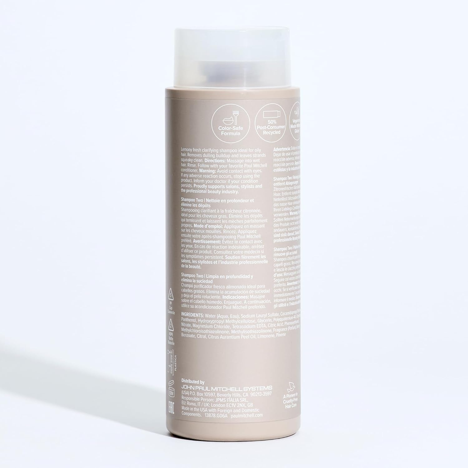 Paul Mitchell Shampoo Two - Clarifying Shampoo Reinigt Fettiges Haar Und Fettige Kopfhaut, Tiefenreinigung Für Die Haare in Salon-Qualität, 300 Ml