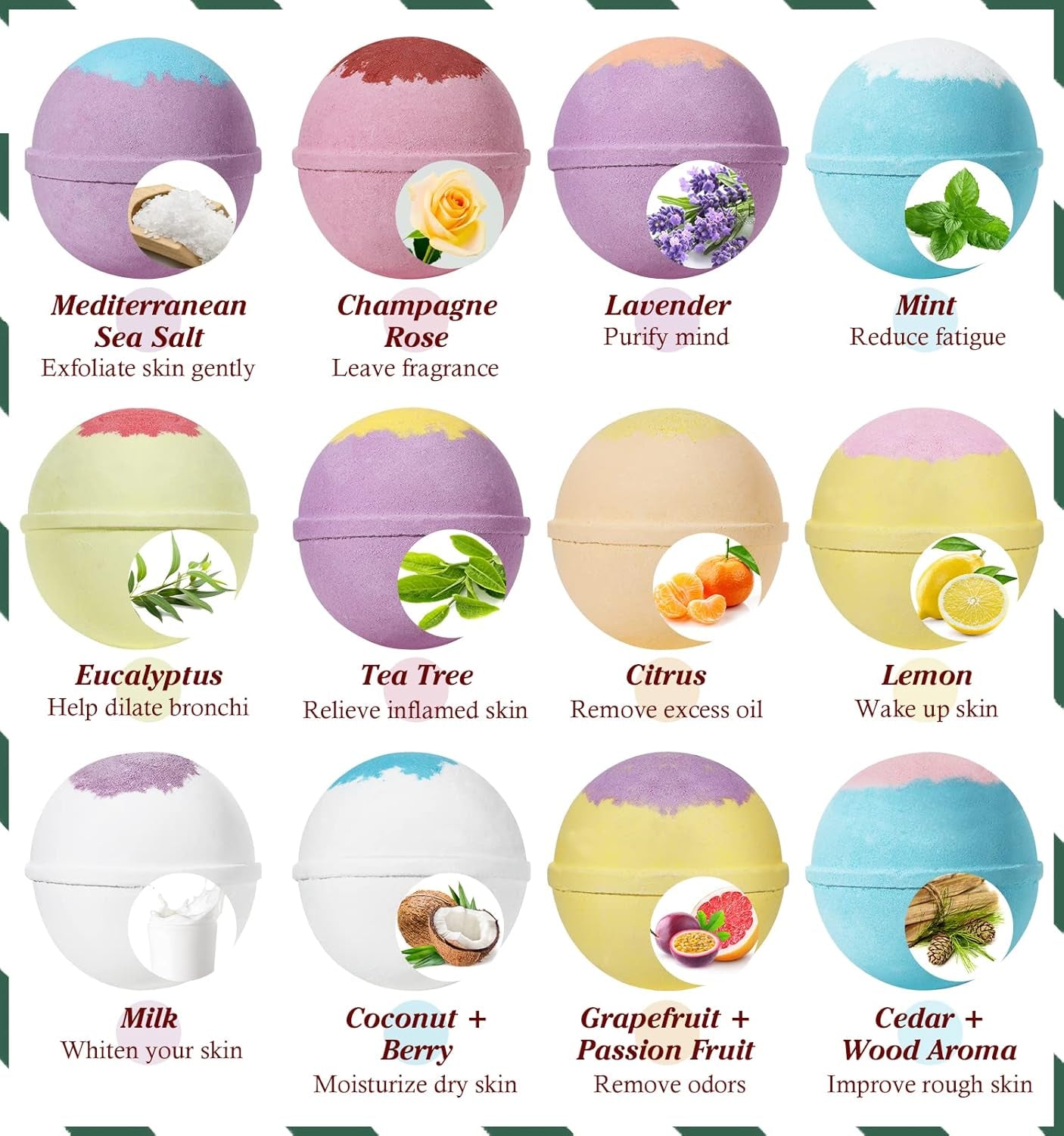 12 Pack Bath Bombs with Surprise Toys Inside, 2.6 Lbs Organic Bath Bombs for Kids, Bubble Bath Bomb Gift Set, Natural Handmade Fizzy Balls Kit Great Gift for Christmas