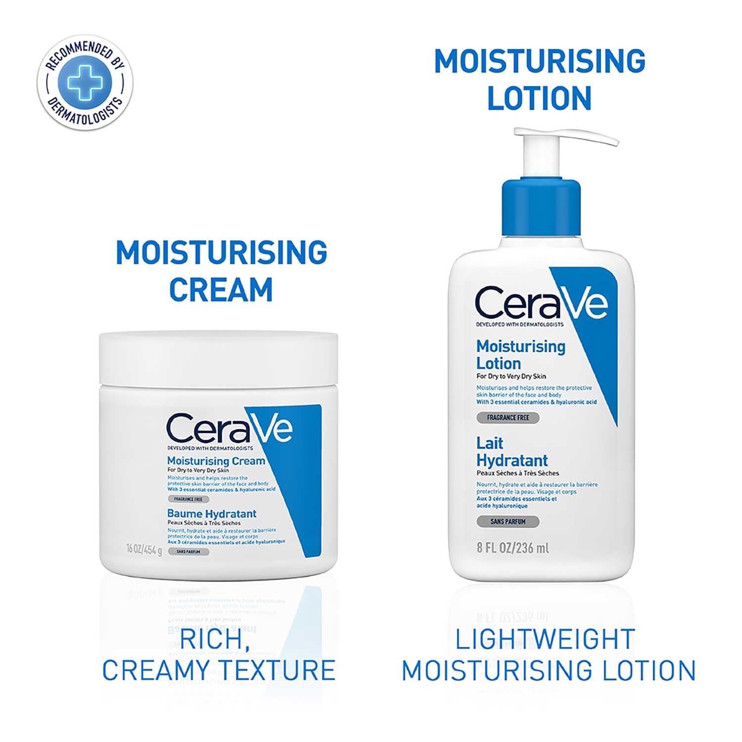 Cerave Körperlotion Mit Pumpspender, Für Trockene Bis Sehr Trockene Haut, Feuchtigkeitscreme Hyaluron Und 3 Essenziellen Ceramiden, Geeignet Bei Neurodermitis, 236 Ml