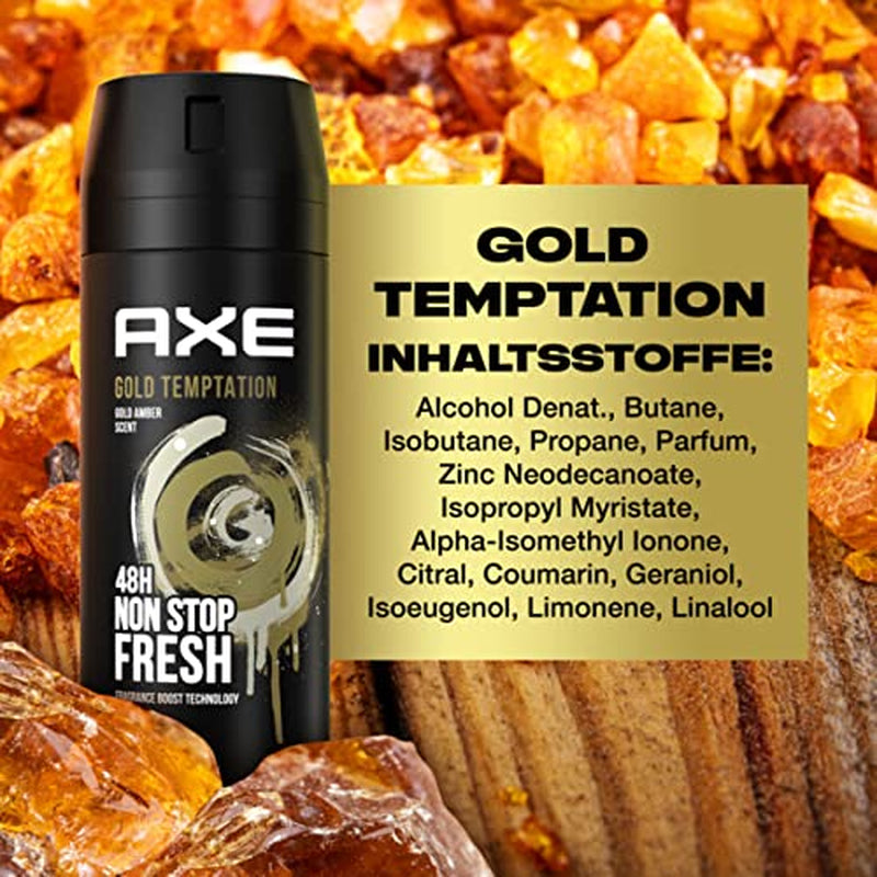 Axe Bodyspray Gold Temptation Ohne Aluminiumsalze 6X 150Ml