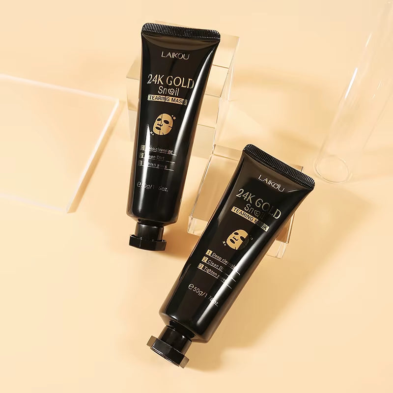 24K Gold Snail Active Collagen Facial Peeling Mask Face Skin Care Blackhead Nourish Facial Peel off Mask Skin Care