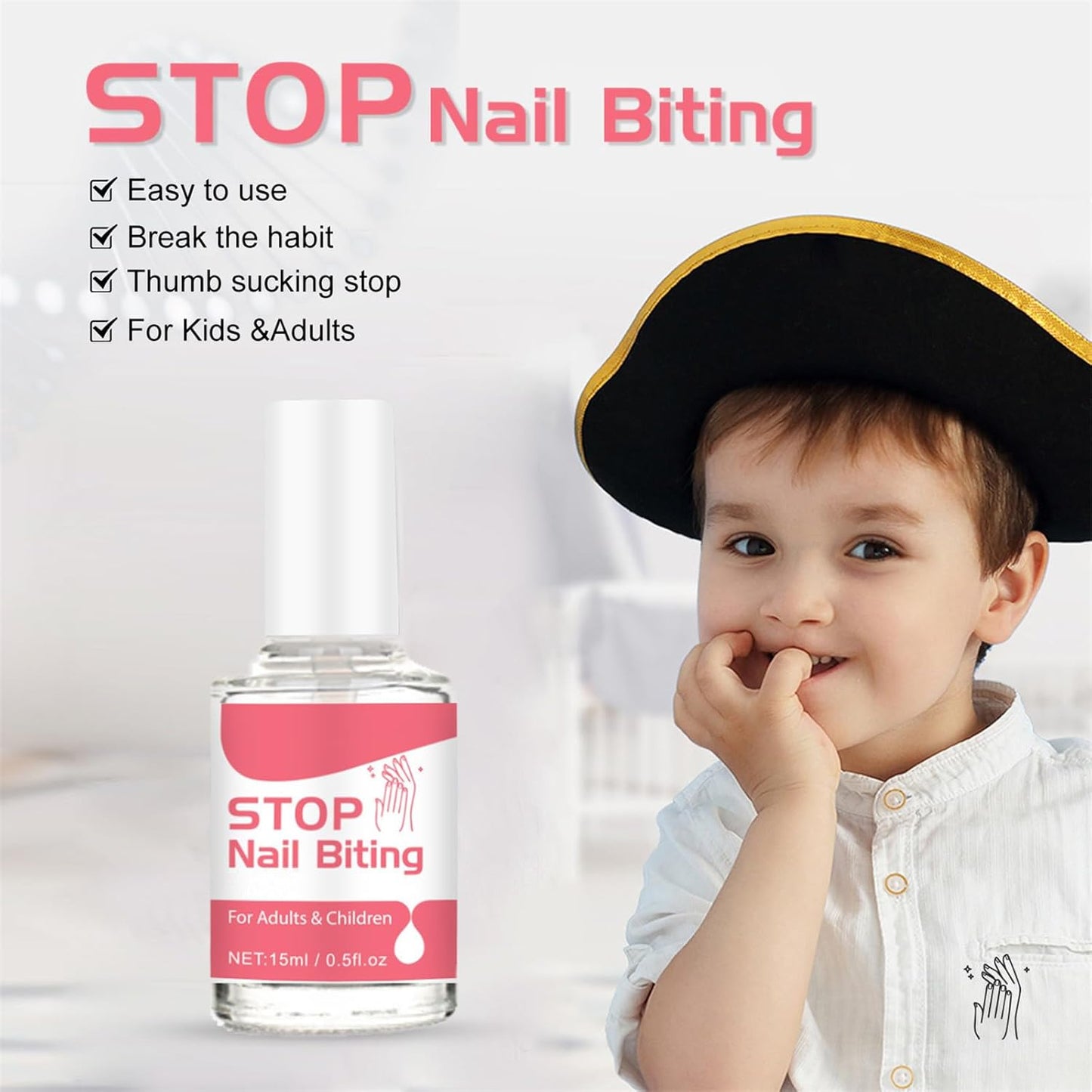 Stop Nägelkauen Nagellack - Daumenlutschen Stop Nails Polish - anti Nagelkauen,No Bite Nagellack Für Erwachsene Und Kinder,Gegen Fingernägel Beißen - Schnelle Und Einfache Anwendung (1PCS, One Size)