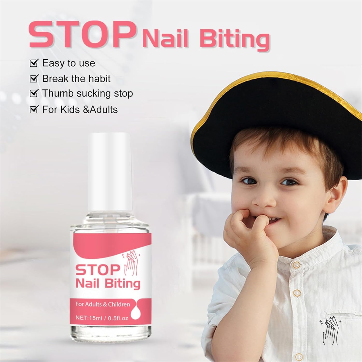 Stop Nägelkauen Nagellack - Daumenlutschen Stop Nails Polish - anti Nagelkauen,No Bite Nagellack Für Erwachsene Und Kinder,Gegen Fingernägel Beißen - Schnelle Und Einfache Anwendung (1PCS, One Size)