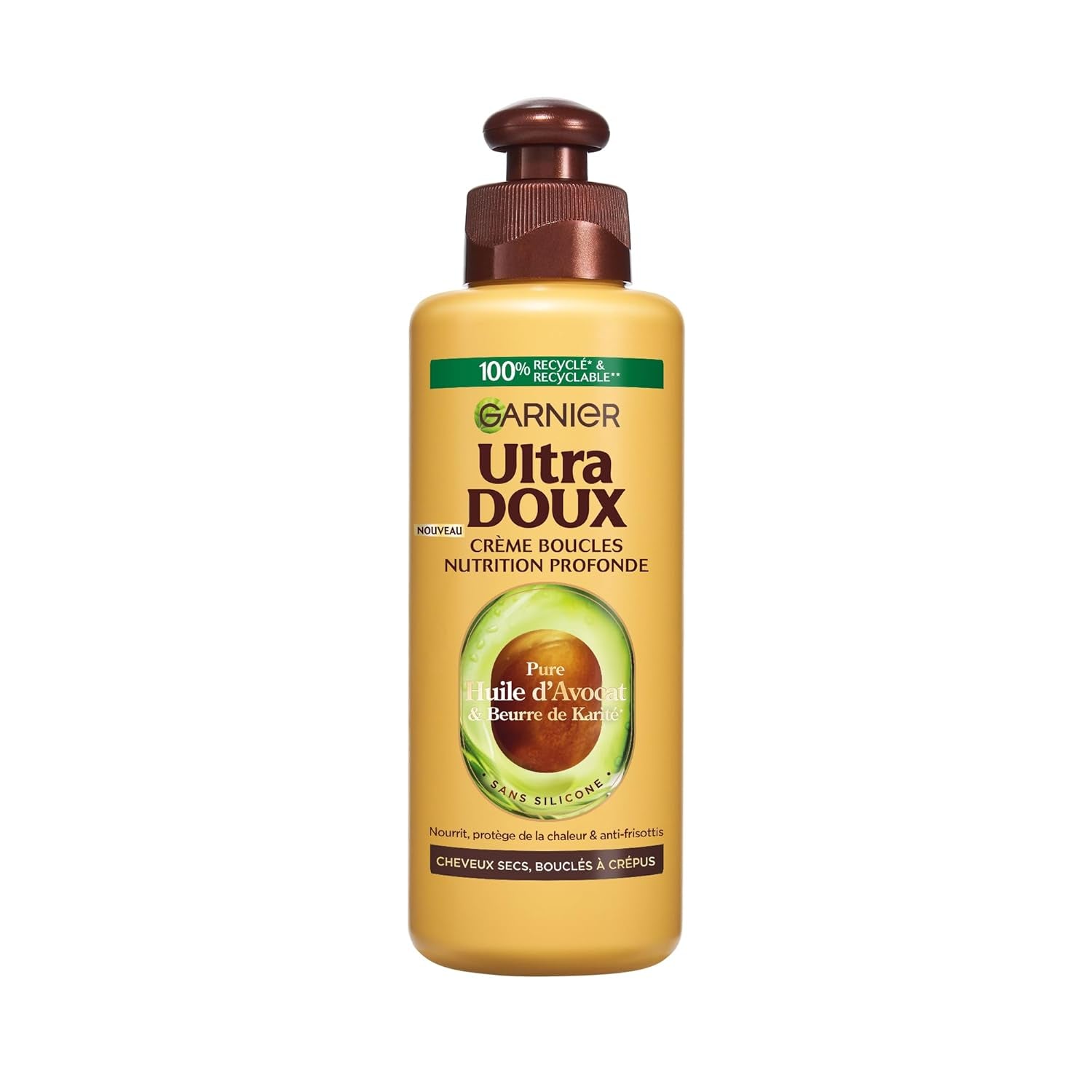 Garnier Ultra Doux Mit Avocadoöl Und Sheabutter – Pflegecreme Ohne Ausspülen, Gelocktes Bis Lockiges Haar, 200 Ml