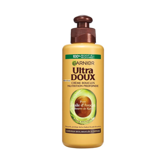 Garnier Ultra Doux Mit Avocadoöl Und Sheabutter – Pflegecreme Ohne Ausspülen, Gelocktes Bis Lockiges Haar, 200 Ml