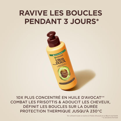 Garnier Ultra Doux Mit Avocadoöl Und Sheabutter – Pflegecreme Ohne Ausspülen, Gelocktes Bis Lockiges Haar, 200 Ml