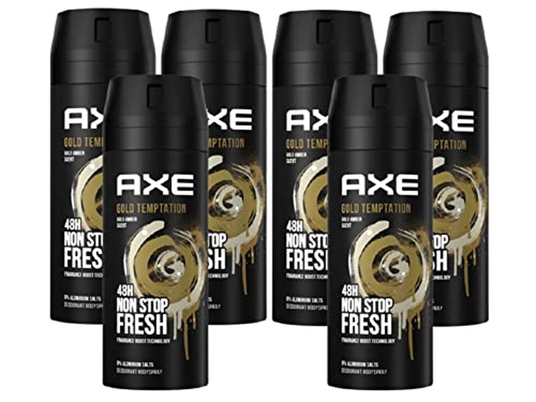 Axe Bodyspray Gold Temptation Ohne Aluminiumsalze 6X 150Ml