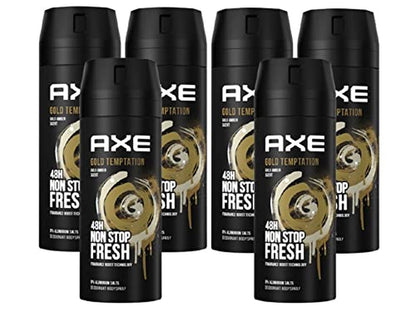 Axe Bodyspray Gold Temptation Ohne Aluminiumsalze 6X 150Ml