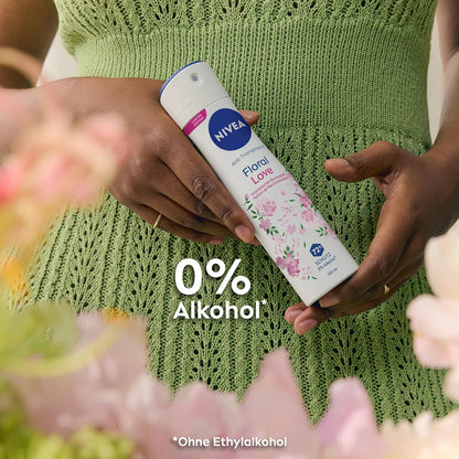NIVEA Deo Spray Floral Love Limited Edition, Deodorant Mit 72H Anti-Transpirant-Schutz, Antitranspirant Mit Einer Duftkomposition Aus Orientalischen Blüten (150 Ml)