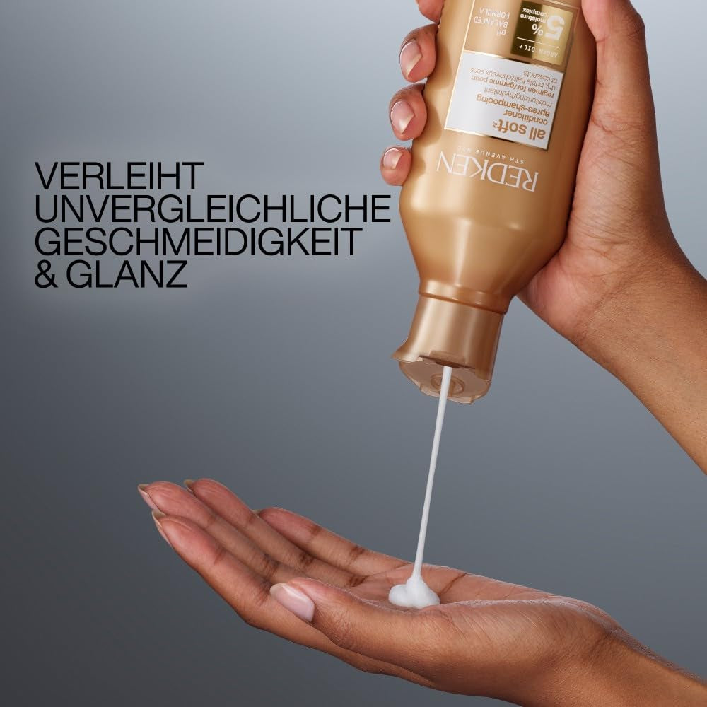 Redken Spülung Für Trockenes Und Brüchiges Haar, Belebt Und Hydratisiert, Mit Fettsäuren, Antioxidantien Und Argan-Öl, All Soft Conditioner
