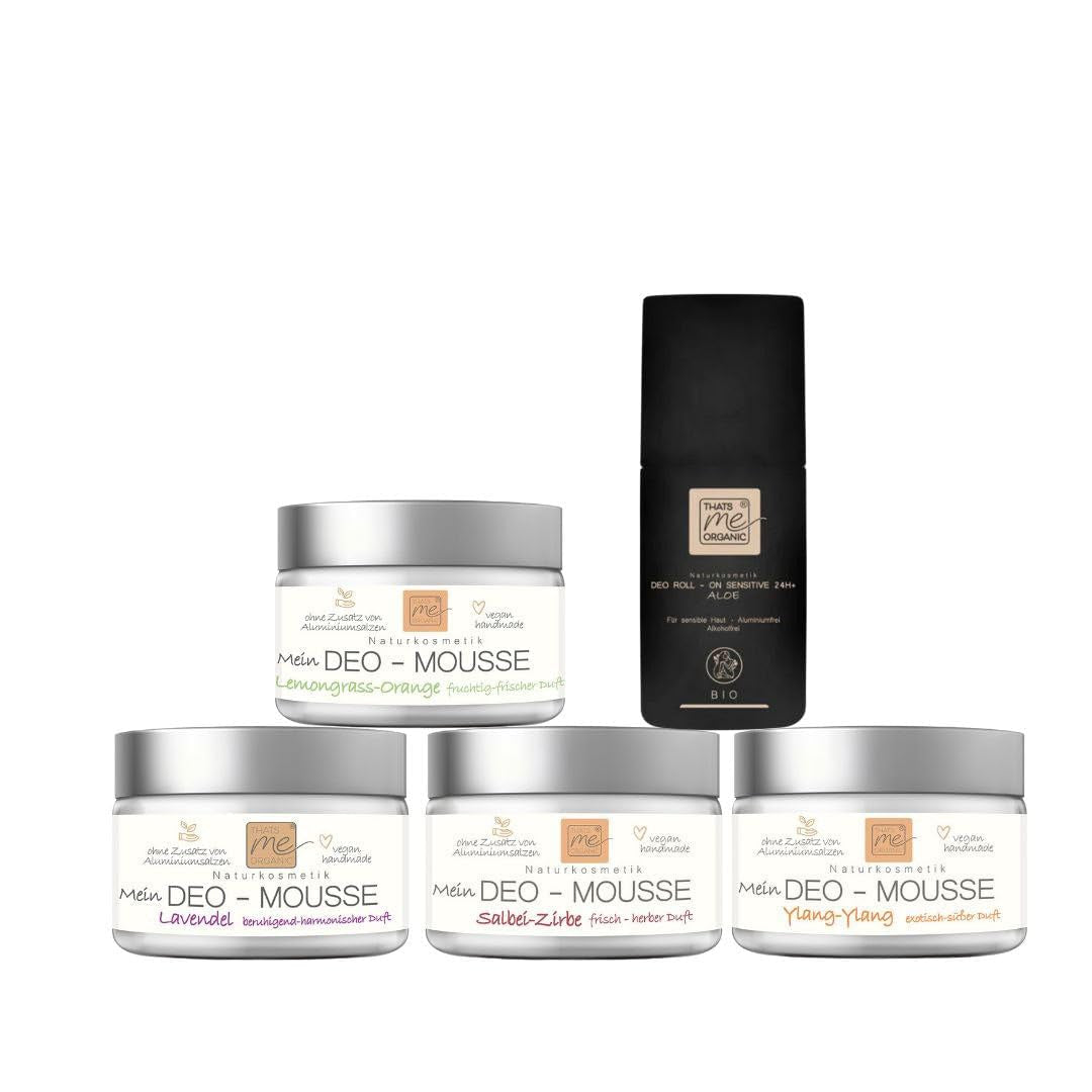 Neu: Die 24H+ Deo Kollektion - Alle Thats Me Organic Deos in Einem Set