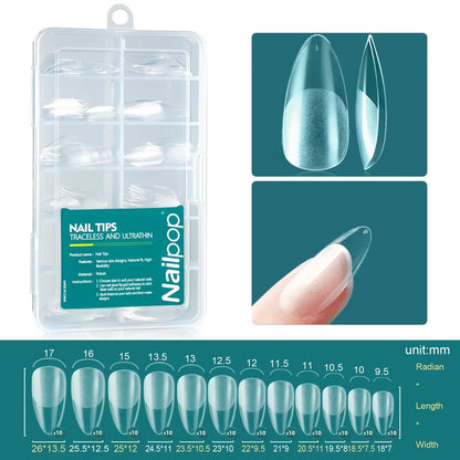 120Pcs/Box Gel X Nail Tips Medium Short Shape Almond/Square/Soft Gel Nail Tips False Nails Soak off Easy Nail Extensions