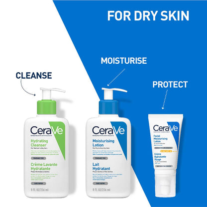 Cerave Körperlotion Mit Pumpspender, Für Trockene Bis Sehr Trockene Haut, Feuchtigkeitscreme Hyaluron Und 3 Essenziellen Ceramiden, Geeignet Bei Neurodermitis, 236 Ml