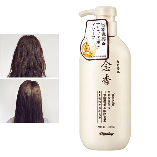 Japanisches Shampoo Und Spülung | Sakura Japanisches Shampoo Gegen Haarausfall - 300 Ml Nährendes Kopfhaut- -Shampoo, Feuchtigkeitsspendendes Reparatur- -Haarwuchs-Shampoo Für Tief Genährtes