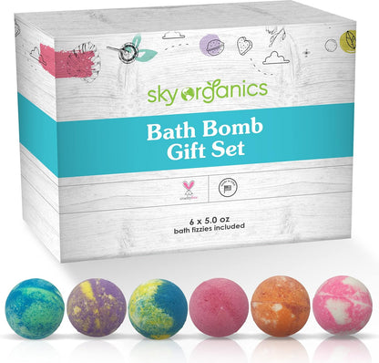Bath Bomb Gift Set for Body to Soak, Nourish & Relax, 6 Ct.