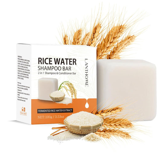 Reiswasser Shampoo- Und Conditioner 2-In-1 - Fester Shampoo Bar Für Trockenes Und Geschädigtes Haar, anti Spliss Frizz, Rice Water, 100G
