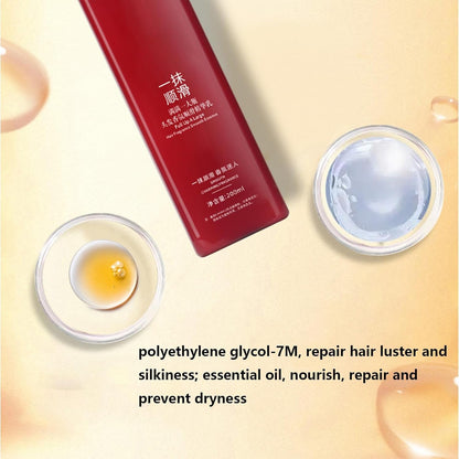 Anti-Frizz-Haarseren - Natürlich Duftende Pflanzenextrakte Haarreparaturseren - 200 Ml Haarreparaturseren Mit Praller Feuchtigkeitsessenz, Nährender Haaressenz, Frizz-Control-Haarpflege