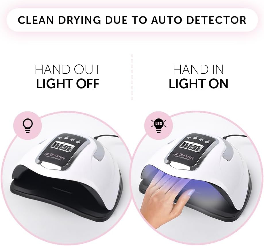 NEOMANN UV Lampe Für Gelnägel - 280 Watt & 66 Lampen, Professionelle LED Lampe Nägel,Schneller Nageltrockner, 4 Timer Einstellungen - LED Nagellampe, Nagellack UV Lampe